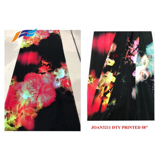Knit Printed Polyester Spandex Fleece DTY Fabric